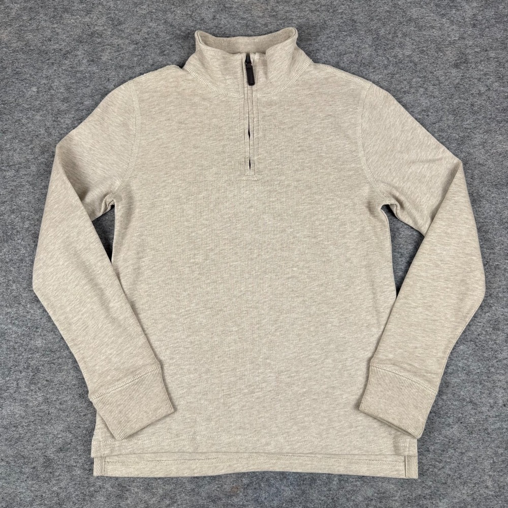 Crewcuts 1/2 Half Zip Pullover Shirt Beige Cotton AZ821 Boys Medium M